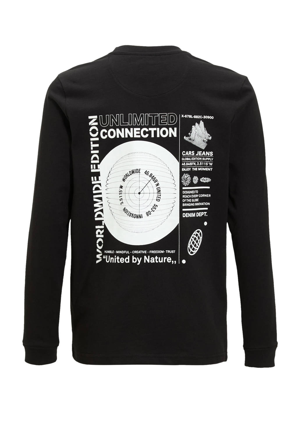 Cars sweater CRETO met backprint zwart
