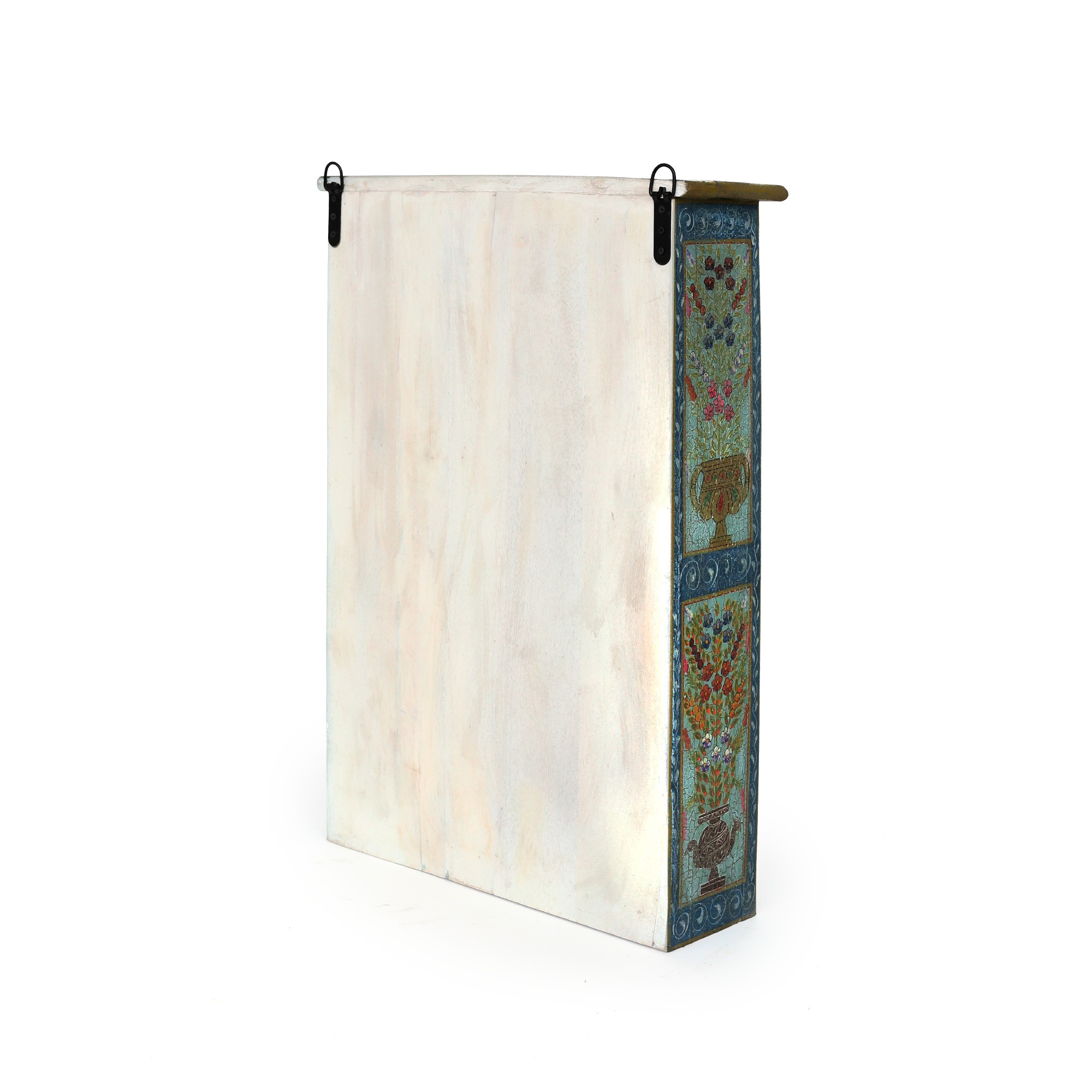 Hängevitrine handbemalt, multicolor, H 81 cm, B 55 cm, L 18 cm von fischer's lagerhaus