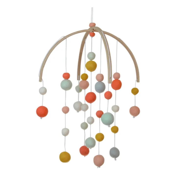 Calm Mobile en laine feutrée | Corail