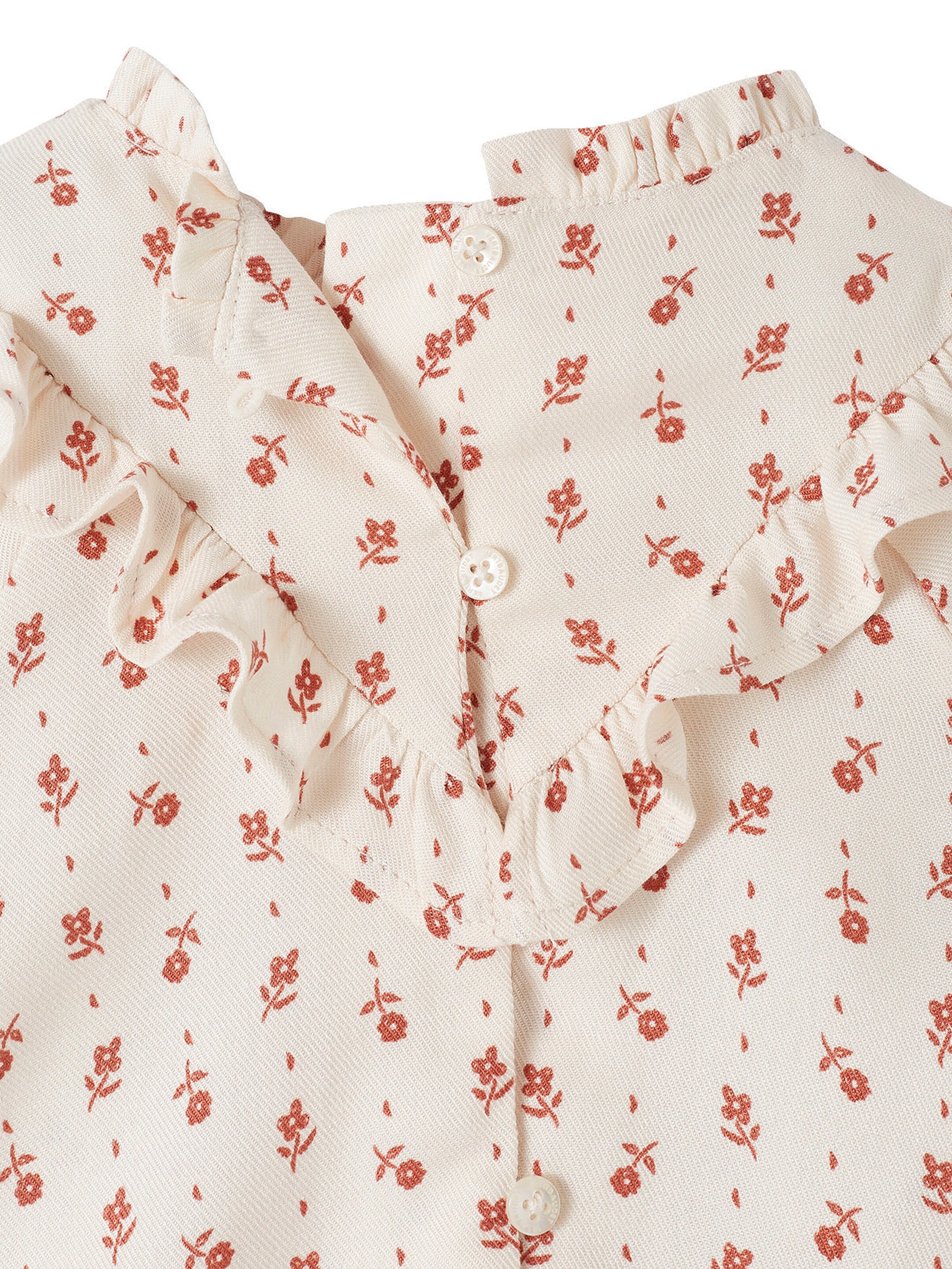 Vertbaudet Mädchen Baby Bluse mit Volant creme geblümt