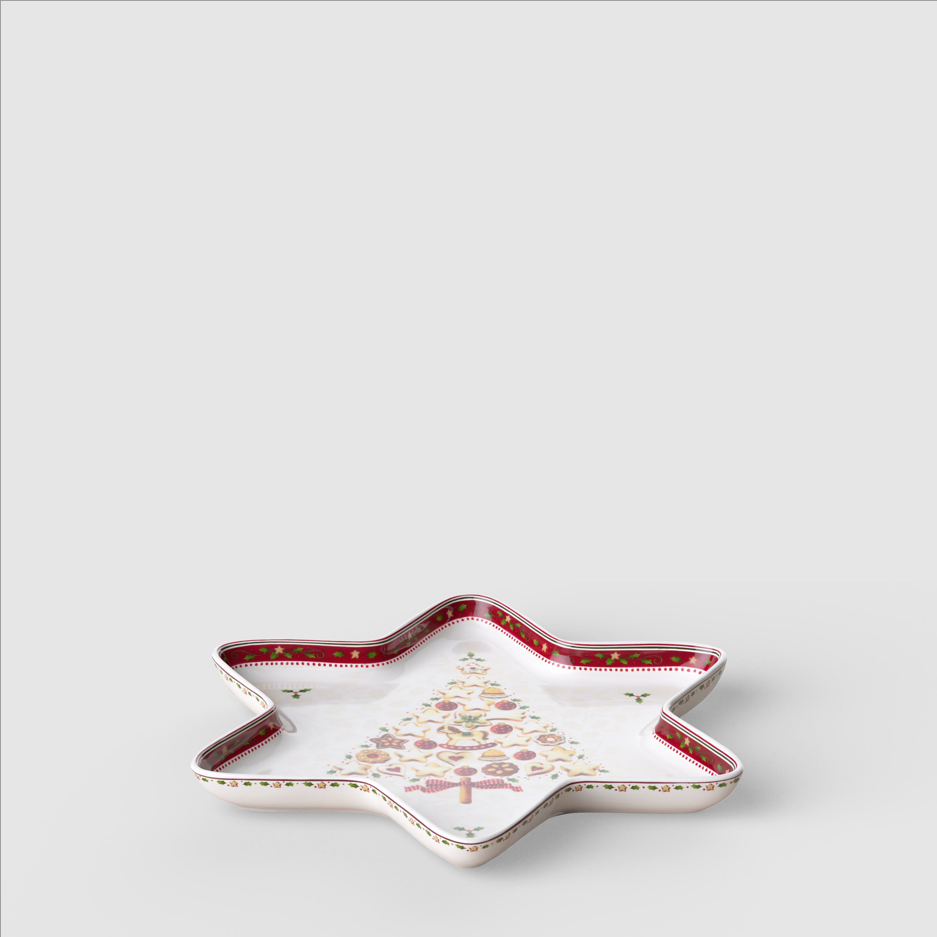 Winter Bakery Delight Bowl Red, 33.9 oz, Premium Porcelain