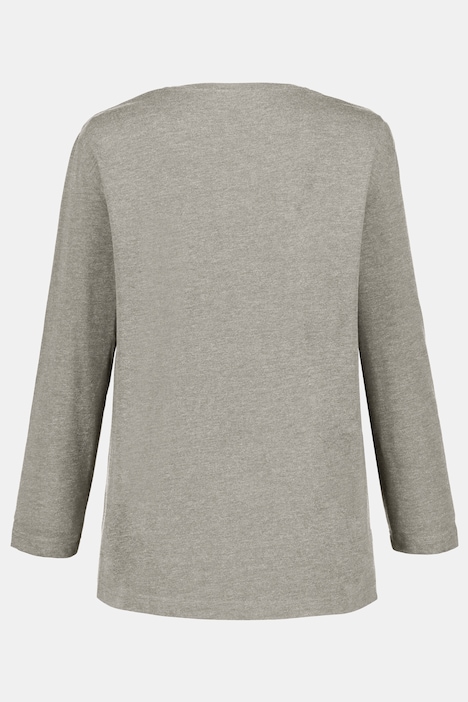 Shirt, V-Ausschnitt, Relaxed, Langarm
