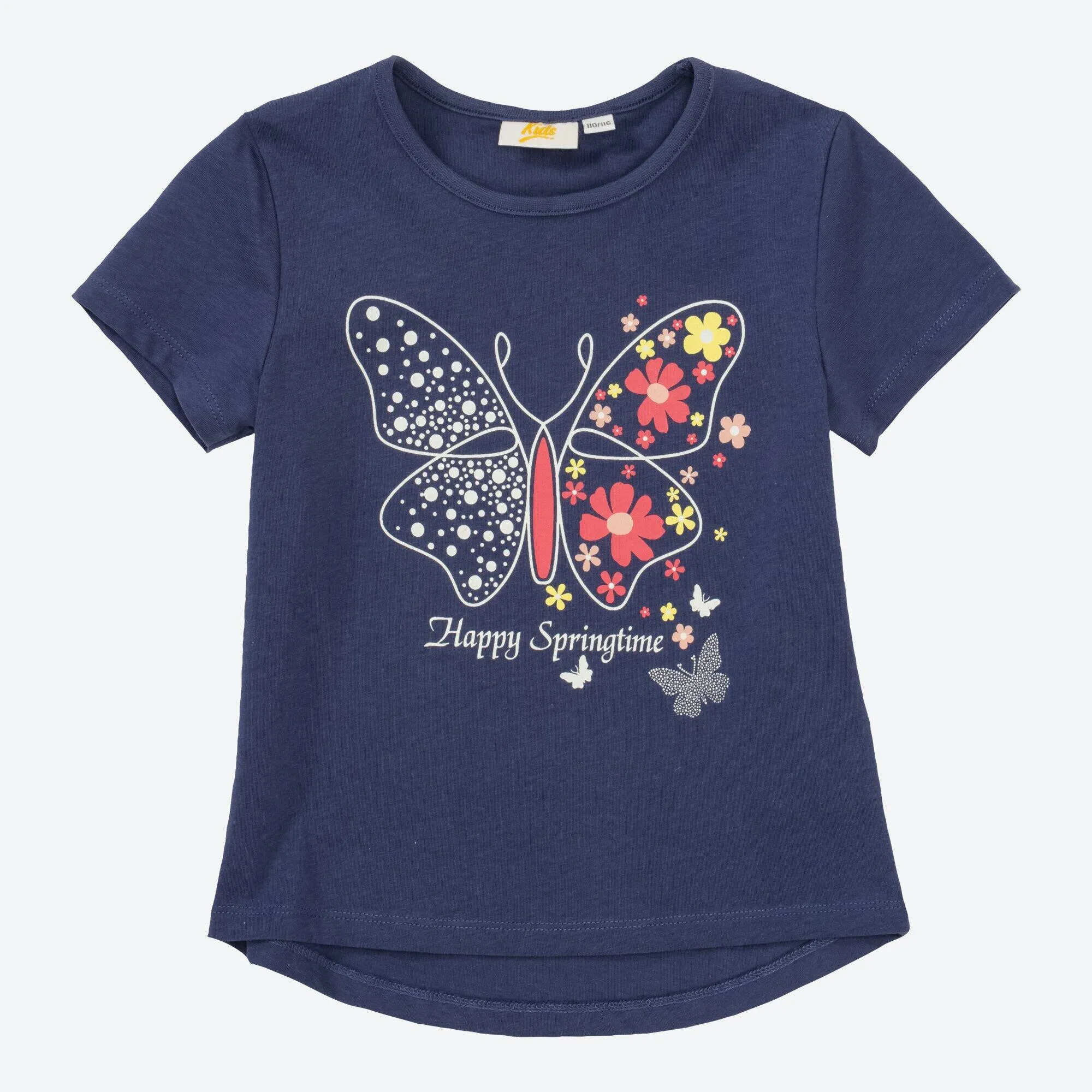 Mädchen-T-Shirt mit Schmetterlings-Frontaufdruck
