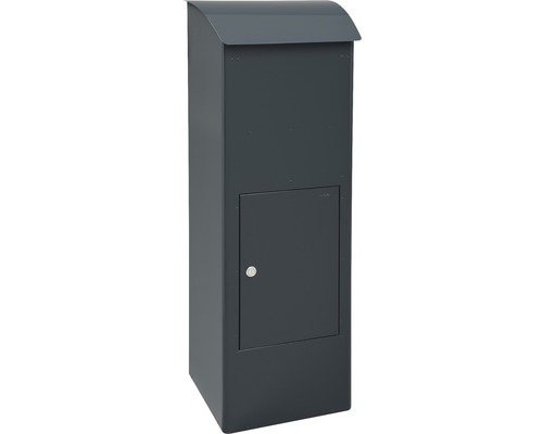 MEFA pakketbrievenbus, gepoedercoat staal, BxHxD 409/1021/326 mm, Beuken 458 antracietgrijs RAL 7016, achterinwerpopening
