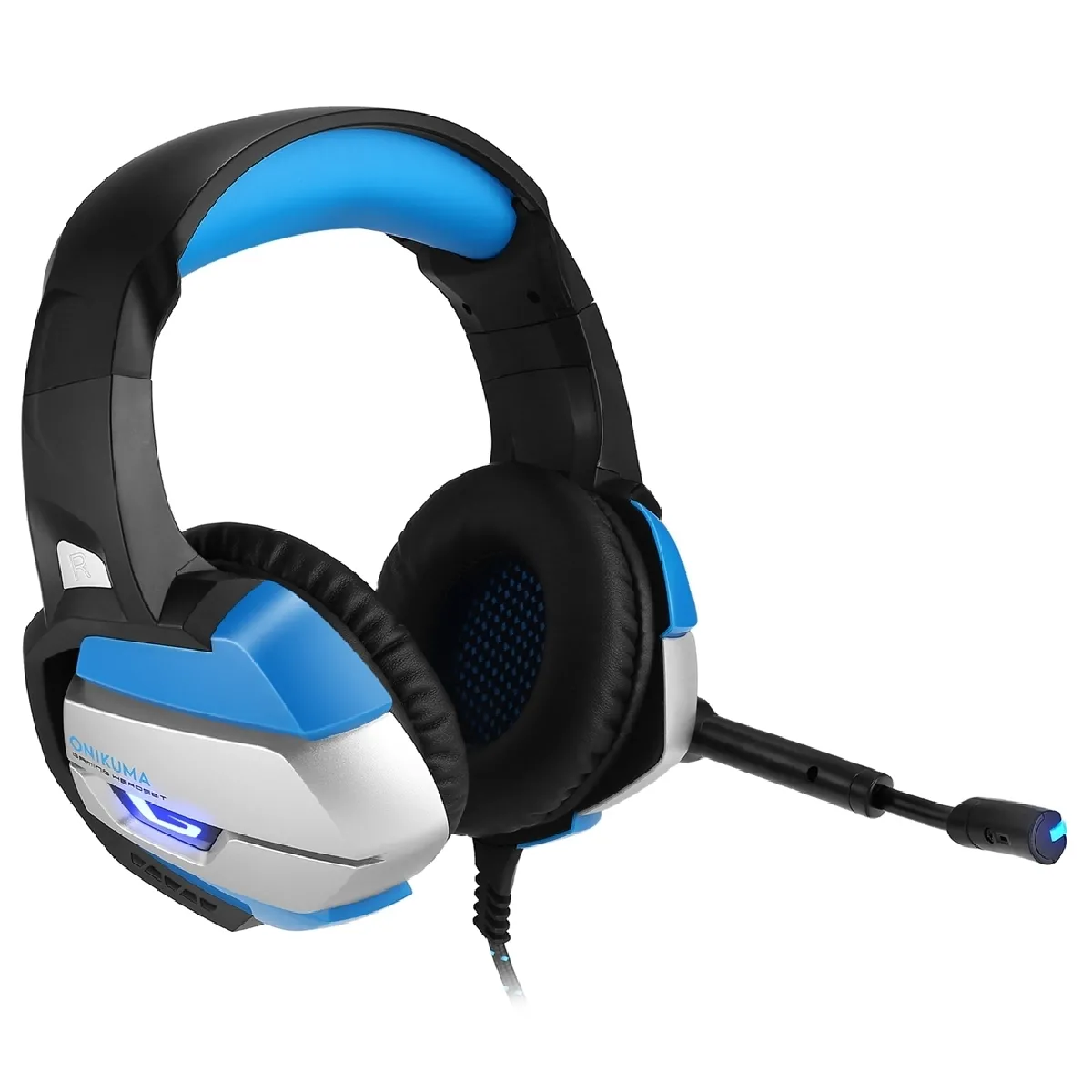 Wewoo Casque gamer LED - Noir/Bleu