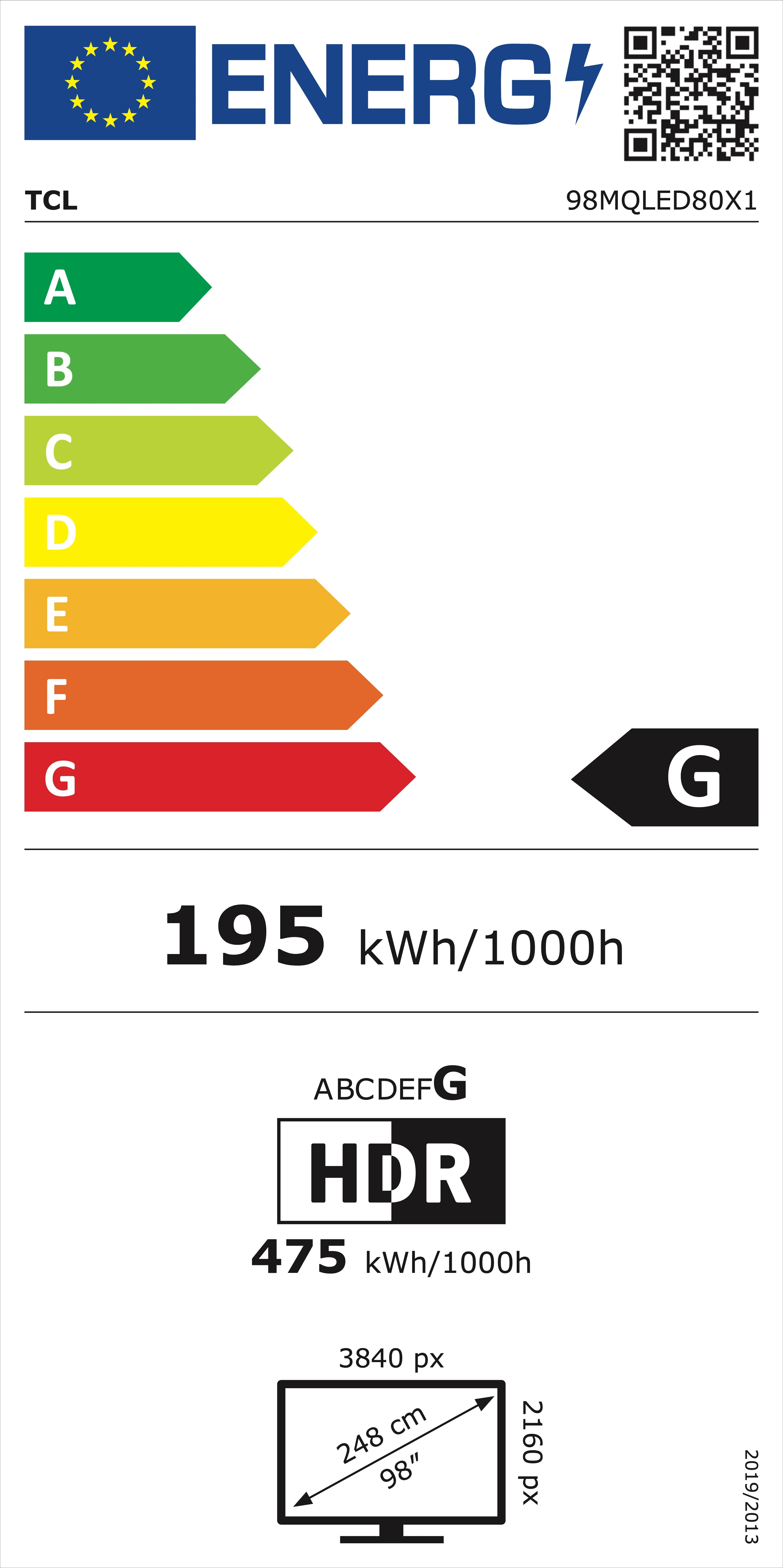 TCL 98MQLED80 (98C805) TV UHD 4K