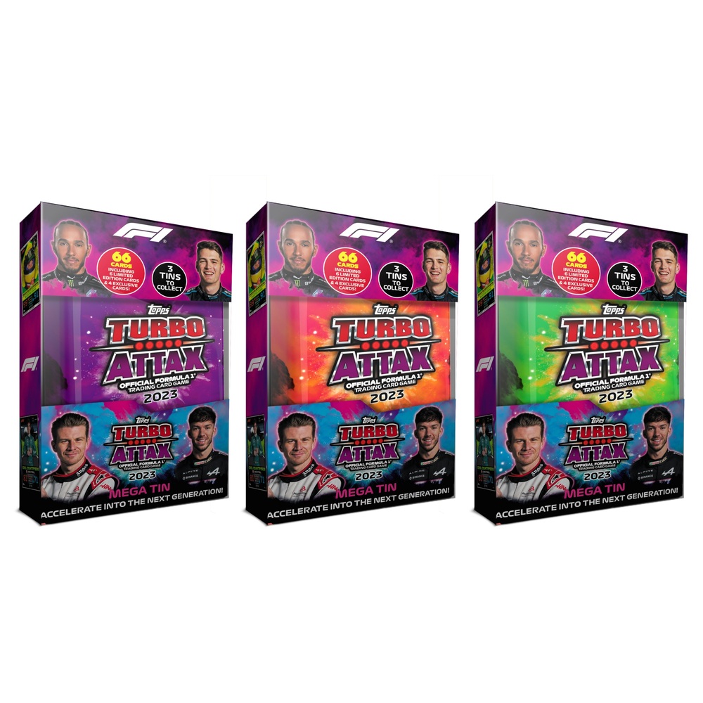 Topps Turbo Attax Formel 1 Sammelkartenspiel 2023 Mega Tin Sortiment