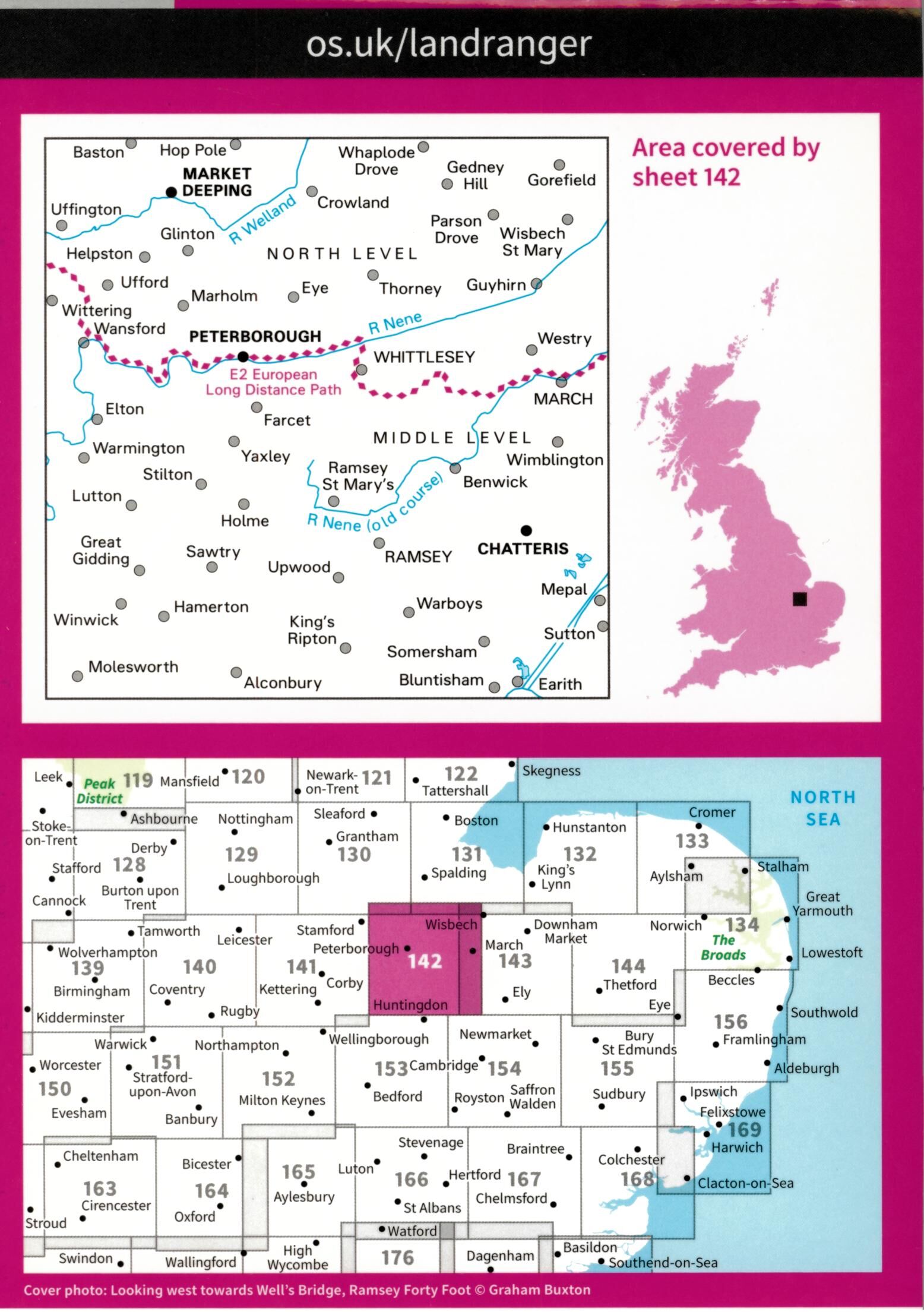ORDNANCE SURVEY - 142 GB PETERBOROUGH 1 50 000