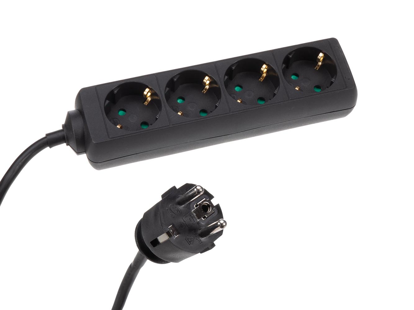 HQ-Power EB4STBHQ-G 4-weg stekkerdoos met krimpkous - 1,5 meter