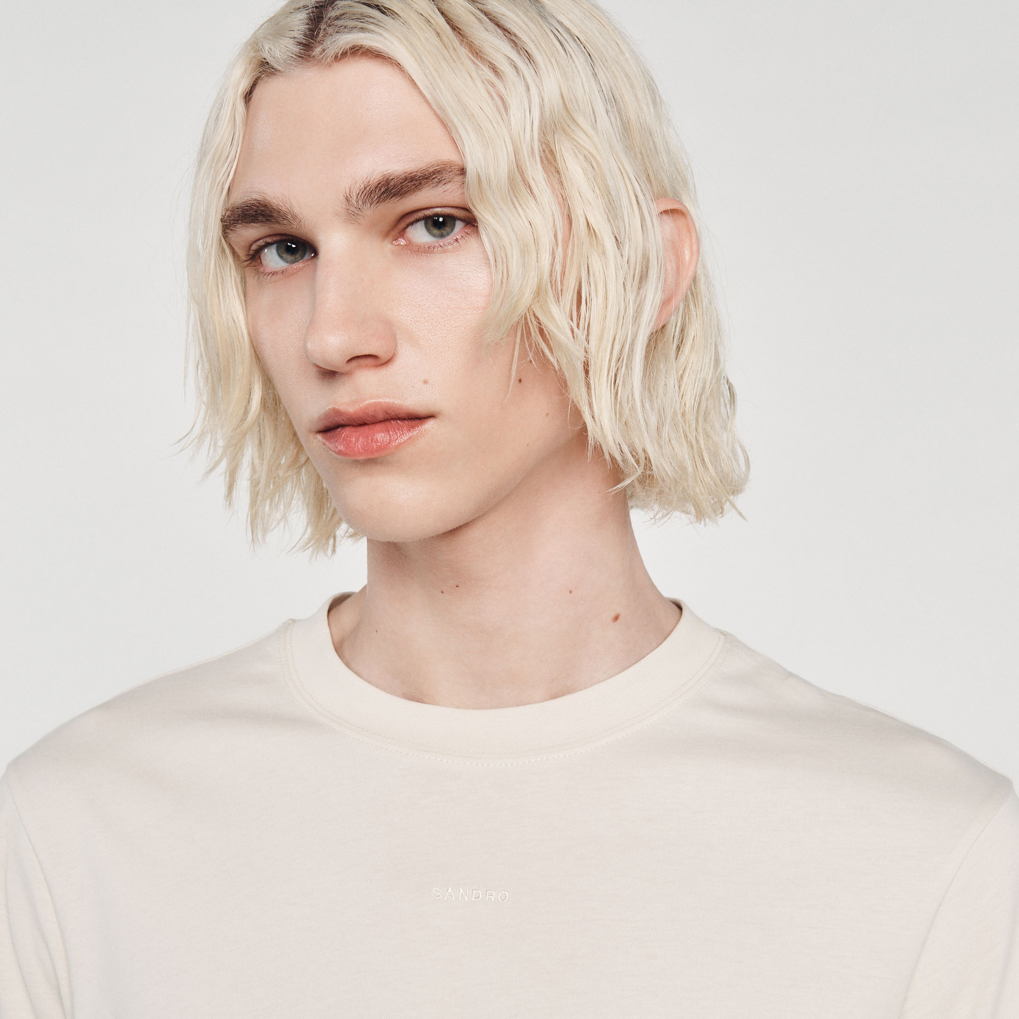 T-shirt brode Sandro en coton biologique