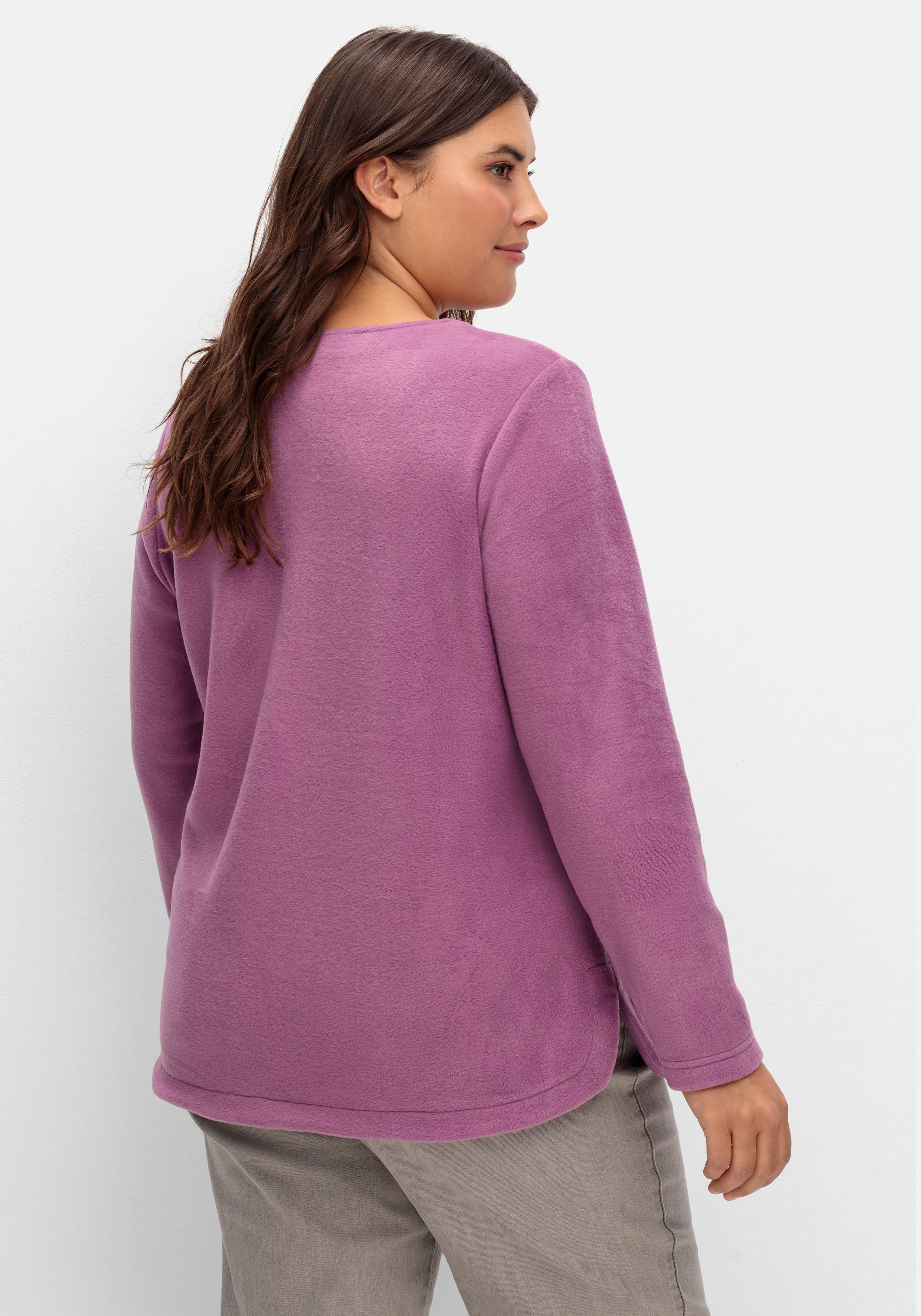 Fleeceshirt mit abgerundetem Saum