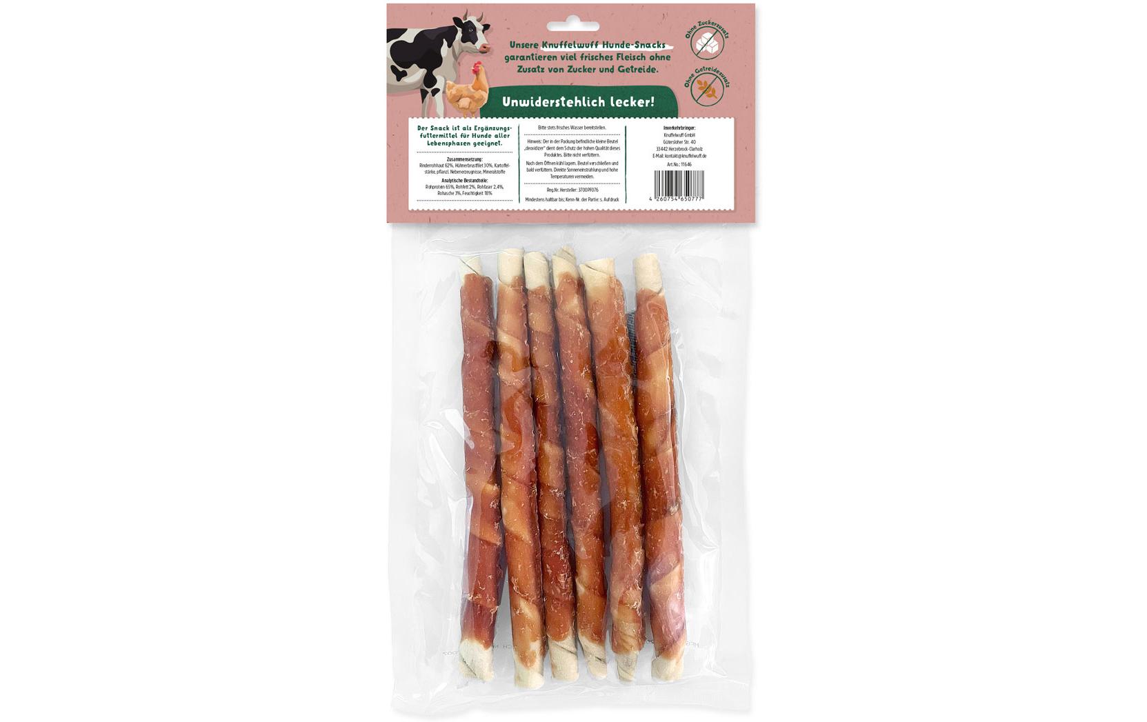 Kausnack Kaurolle mit Hüherbrustfilet 480 gKausnack für Hunde