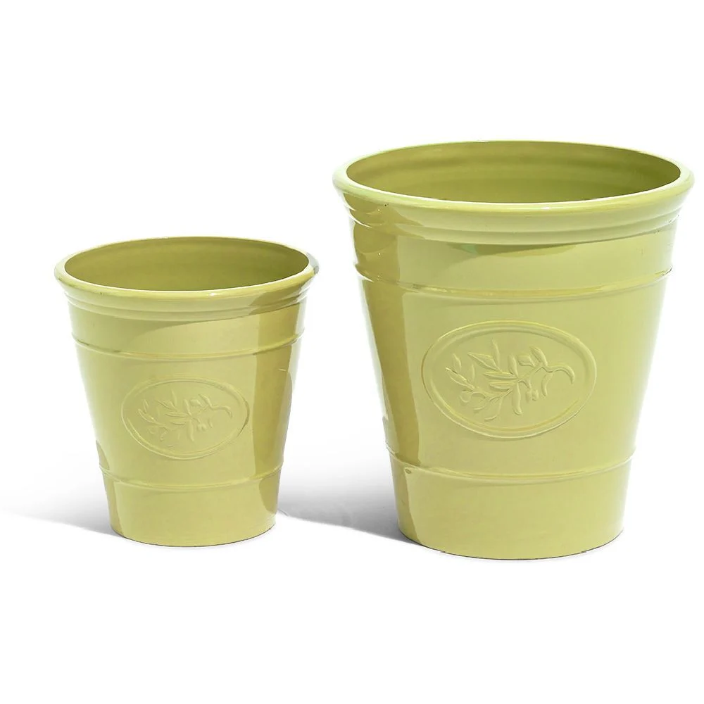 Cache pot design provence plastique vert Ø40xH40cm