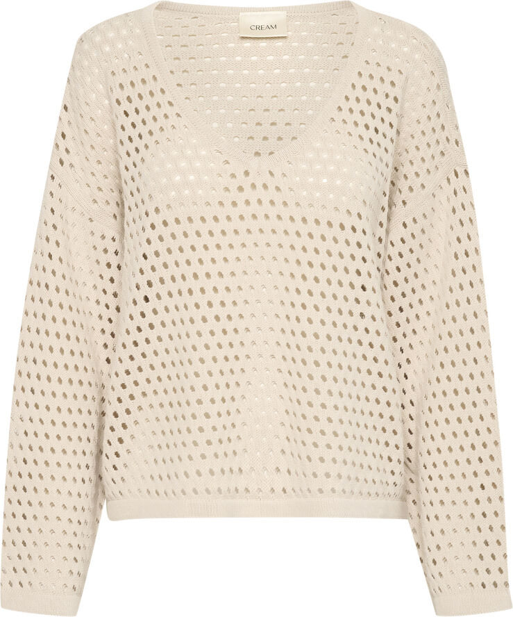 Cream CRWilow Knit Pullover Ancient scroll