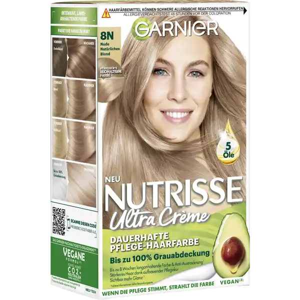 Ultra Crème Dauerhafte Pflege-Haarfarbe 8N Nude Natürliches Blond