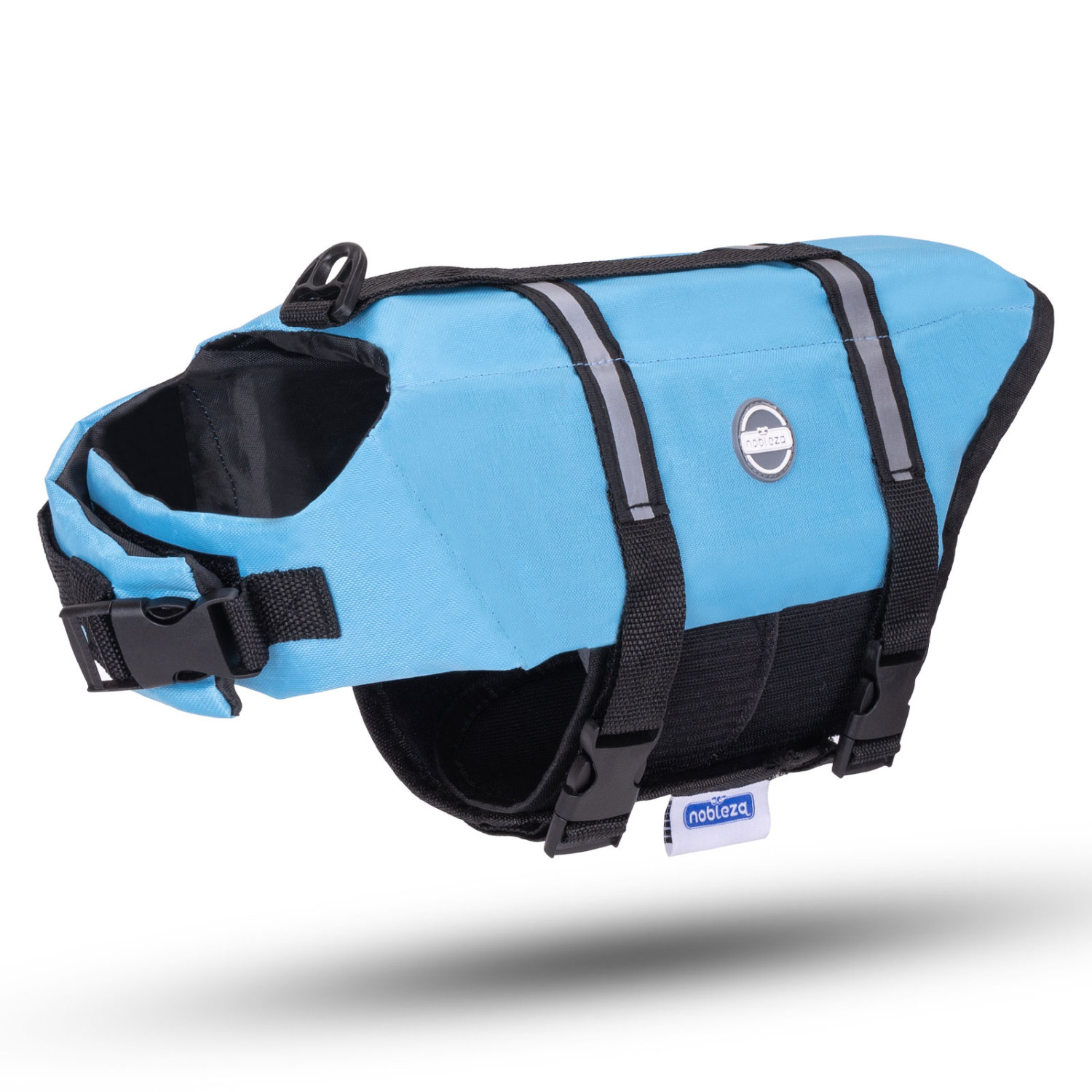 Nobleza - Colete salva-vidas para cães, boia para cães com faixas refletoras, colete de natação para cães de alta flutuabilidade com alça de resgate durável para natação, surfe e passeios de barco, azul (G)