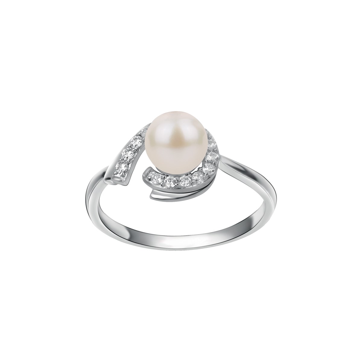 Bague en Argent avec perle d'eau douce blanc
