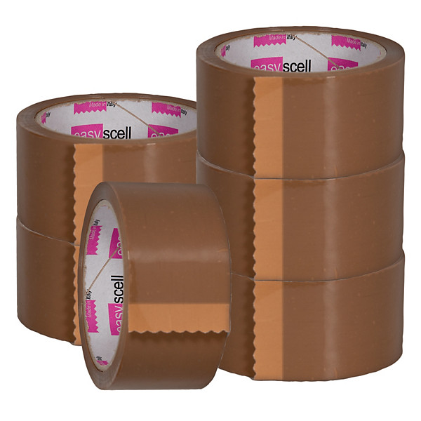 6 rubans adhésifs polypropylène 1er prix havane 25 microns 48 mm x 66 m