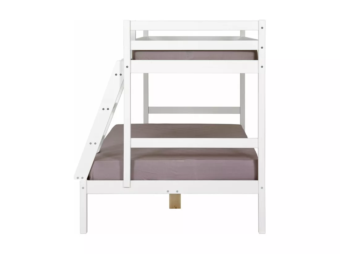 Lit superposé 140x190 cm bois massif blanc JULIAN
