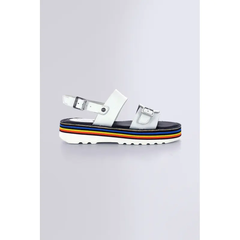 KICK HIGHLIGHT BLANC SEMELLE MULTICOLOR SANDALES Cuir Femme