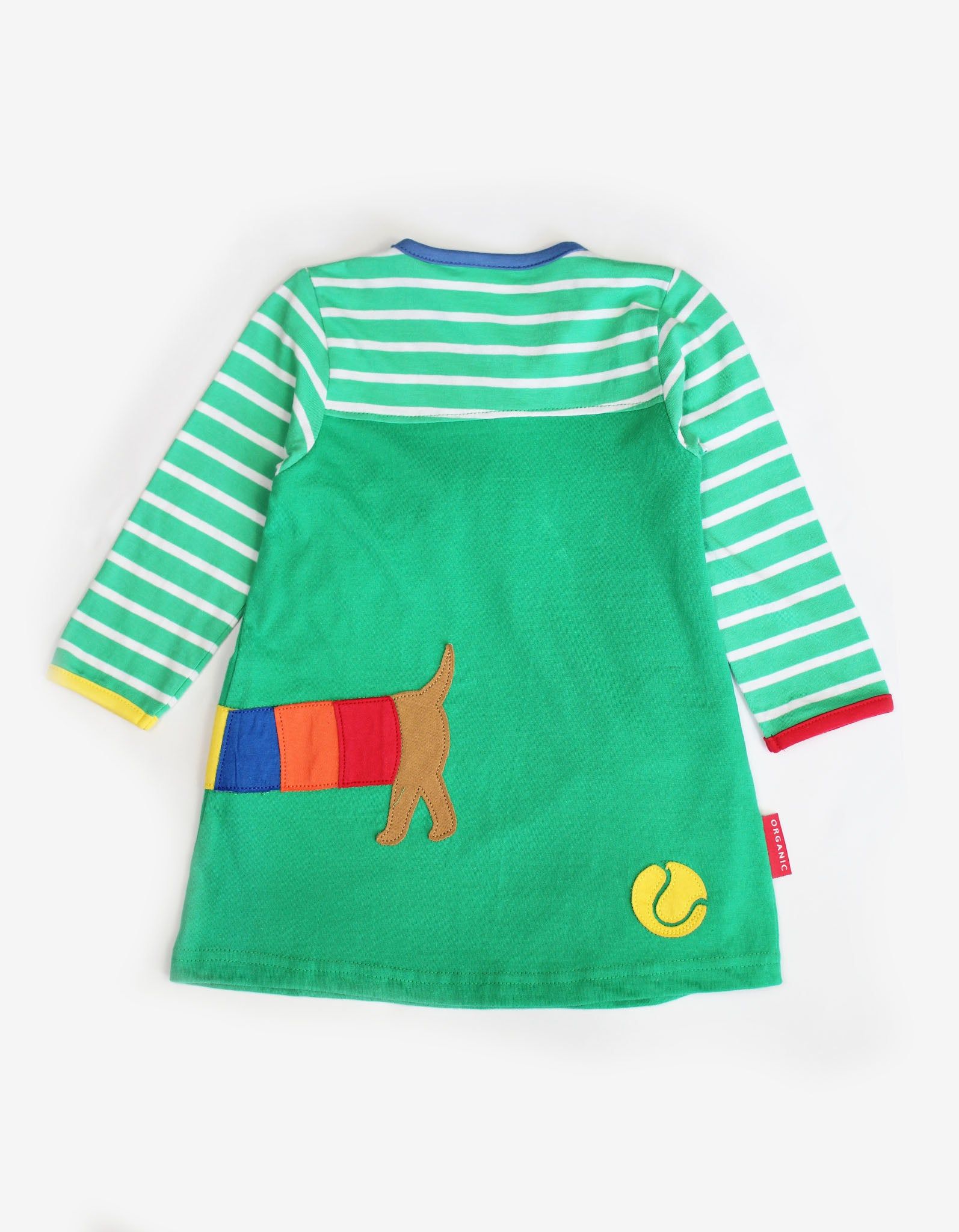 Toby Tiger Langärmeliges Kleid mit Wursthund-Applikation
