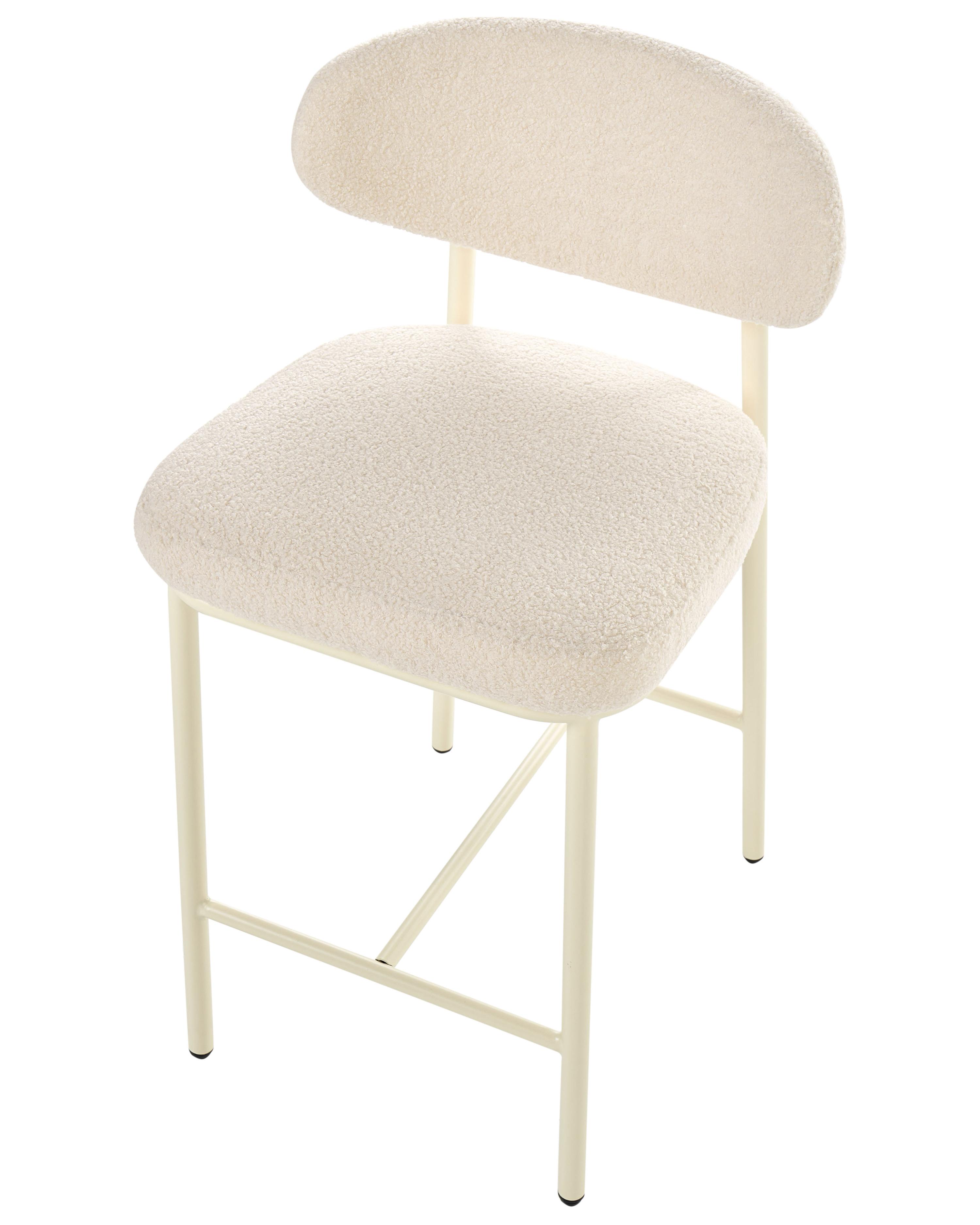 Set van 2 barstoelen UNITY Bouclé Lichtbeige