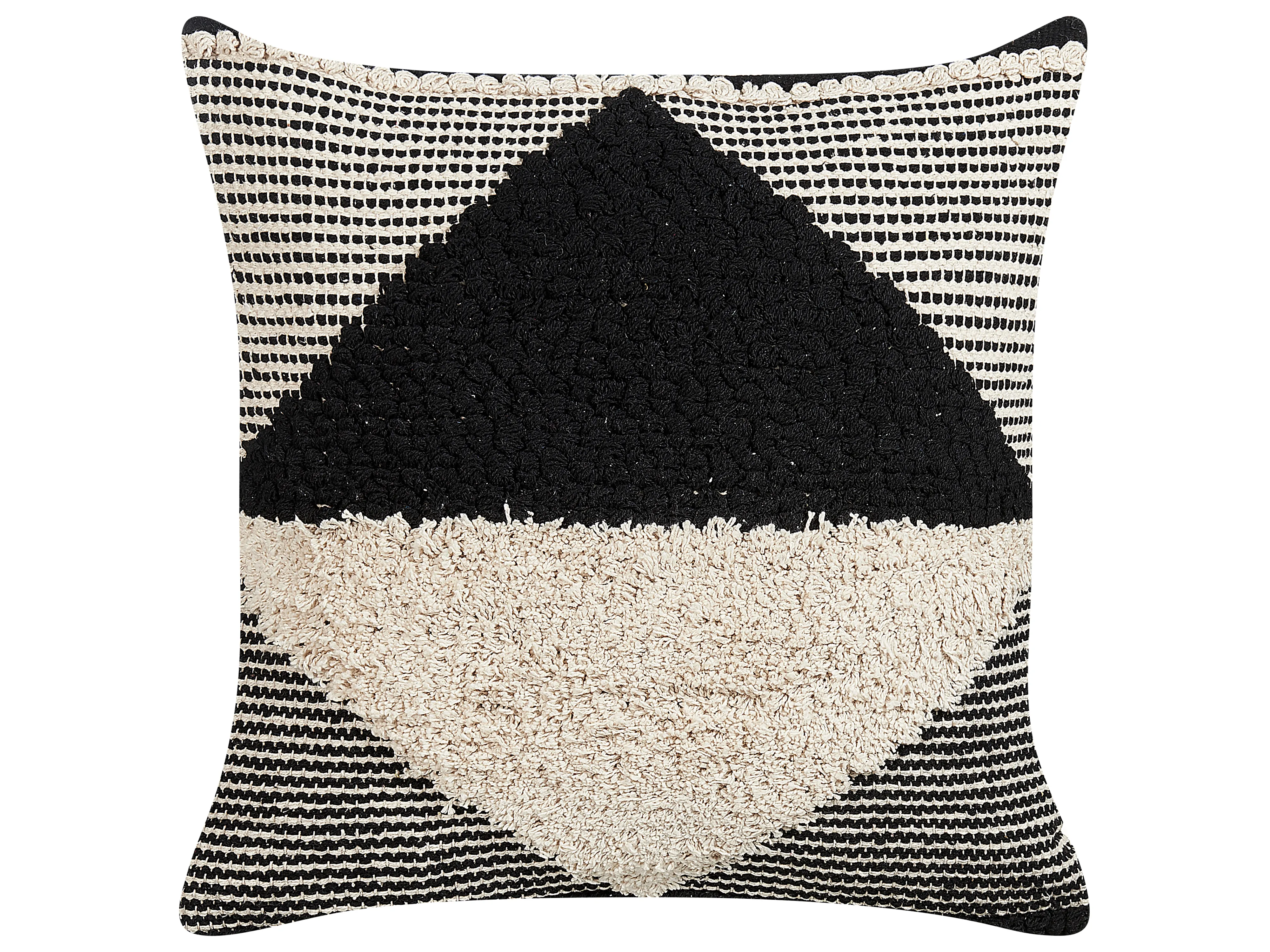 Sierkussen KHORA Katoen 50 x 50 cm Zwart geometrisch patroon