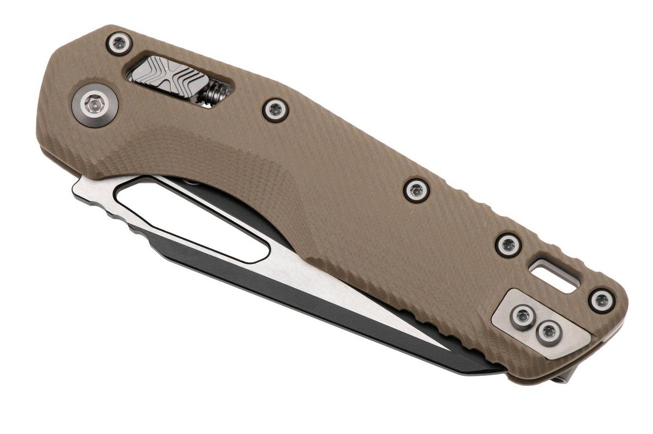 Microtech MSI Standard Issue 210-1FLGTTA, Two Tone Black M390MK, Fluted Tan G10 zakmes
