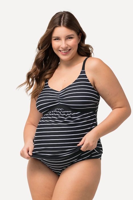 Bellieva-Tankini, Ringel, Raffung, verstellbare Träger