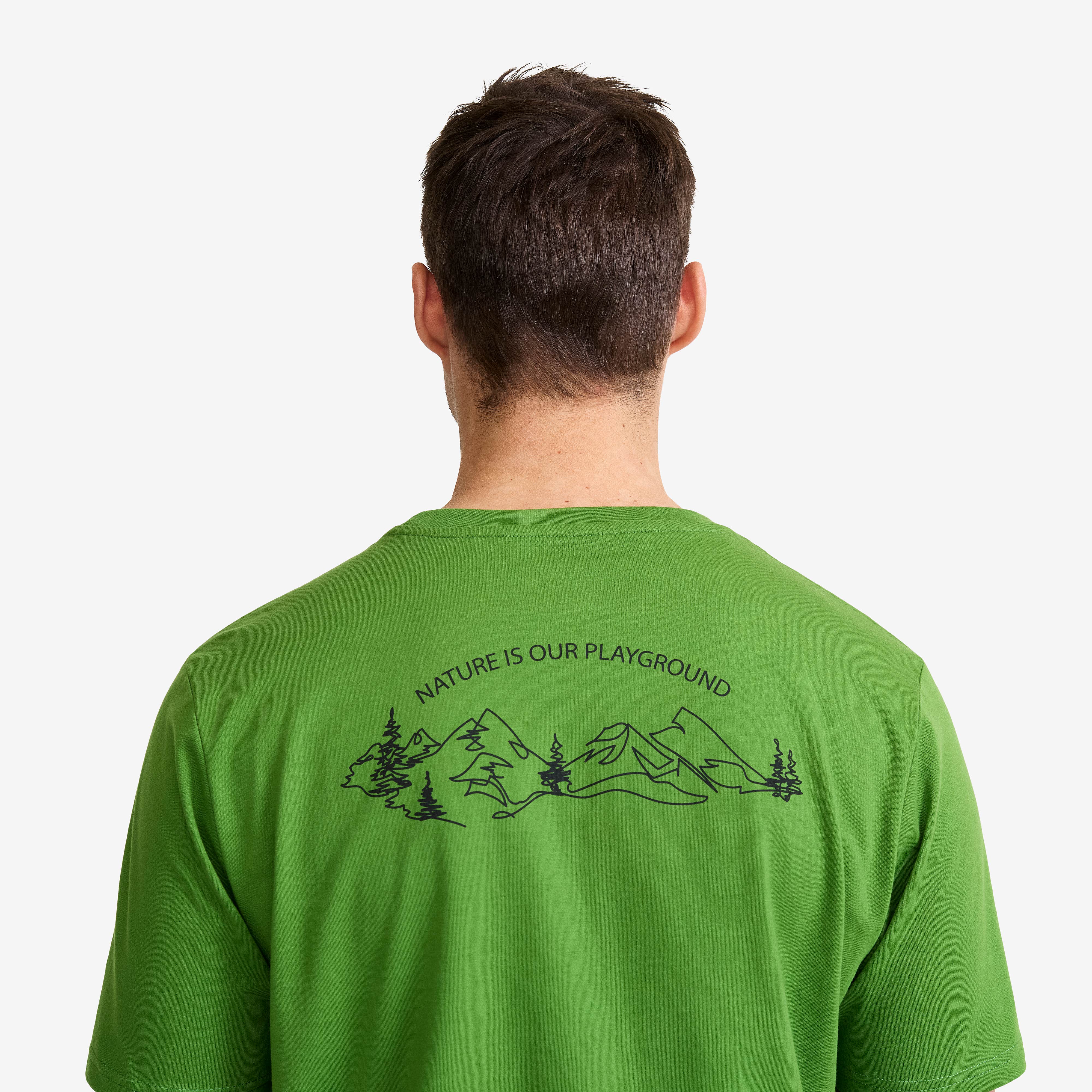 Easy Graphic Nature Lines T-shirt Herre Cactus Green