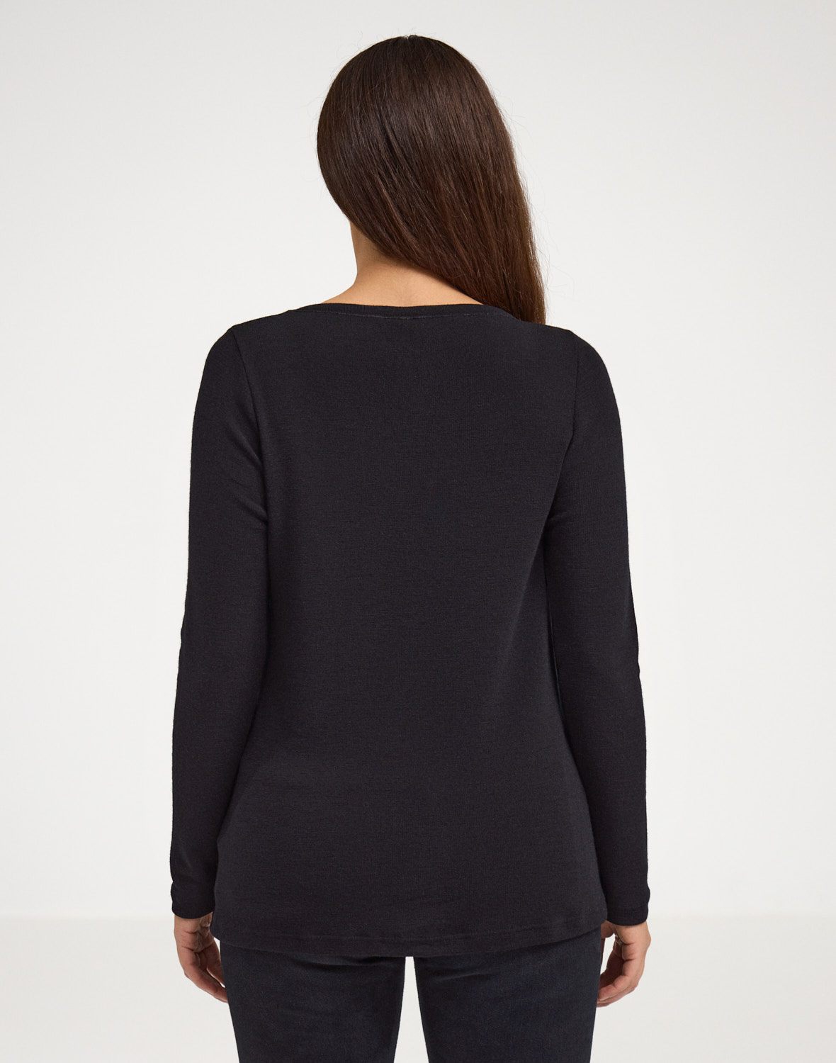 Shirt van merinowol voor dames in Bruinmelange