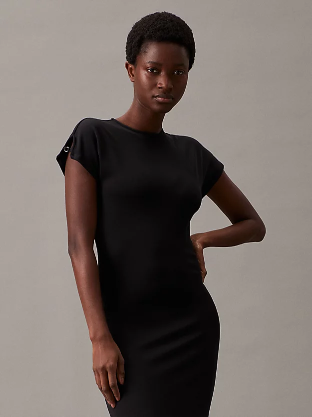 Vestido longo canelado justo