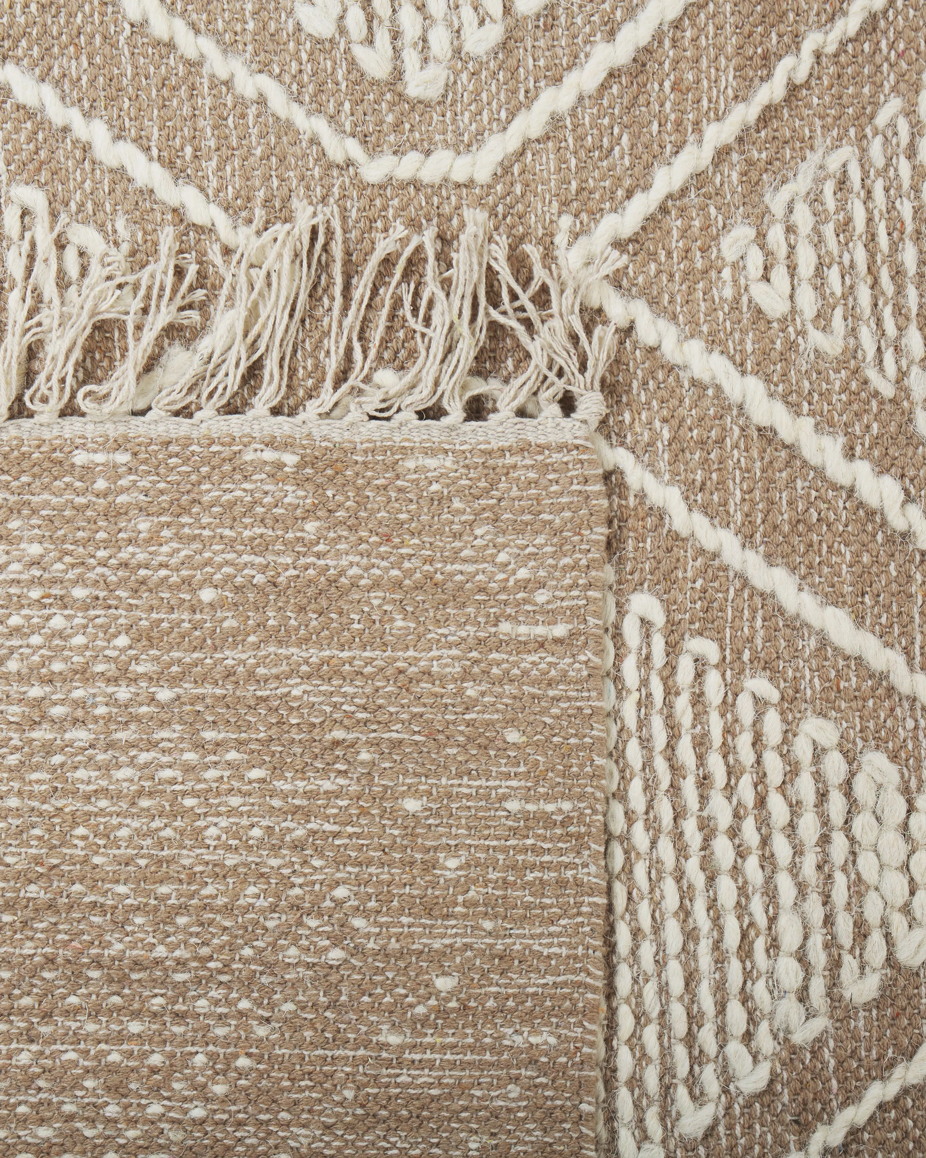 Vloerkleed KACEM Beige 160 x 230 cm Katoen