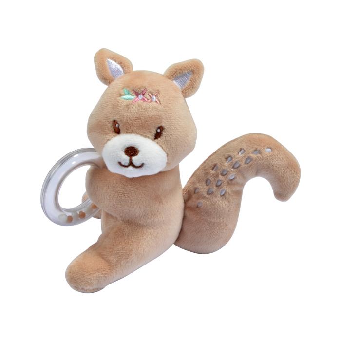 DOUDOU ANNEAU 7X9X12CM ECUREUIL FORET MAGIQUE