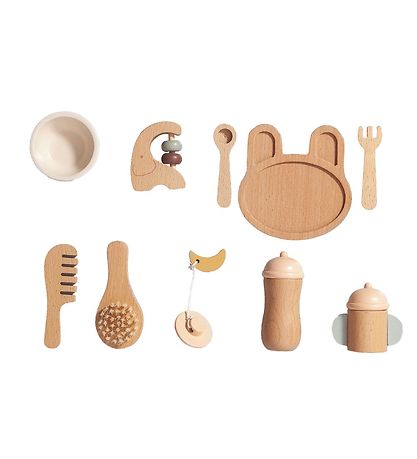 Petit Monkey Puppen-Essenset - 10 Teile - Holz