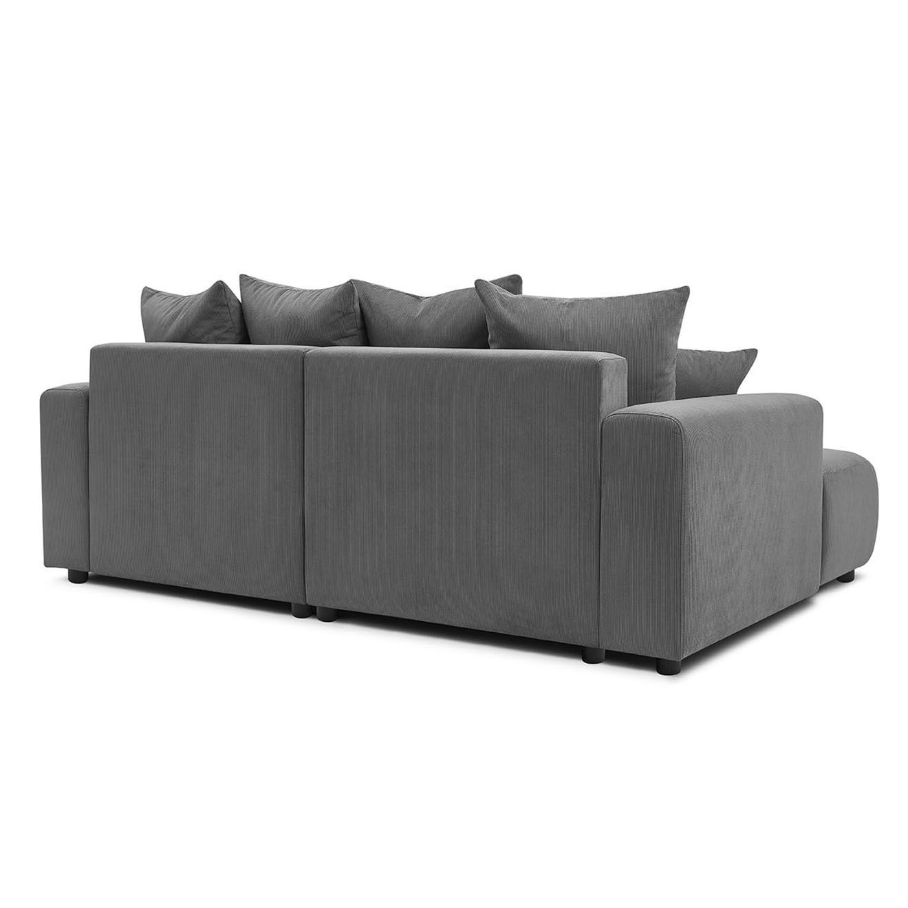 Bobochic Canapé d'angle fixe gauche Enjoy gris foncé - 237x147x95 cm