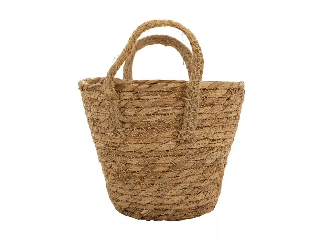 Panier en fibres naturelles marron D18x16/22