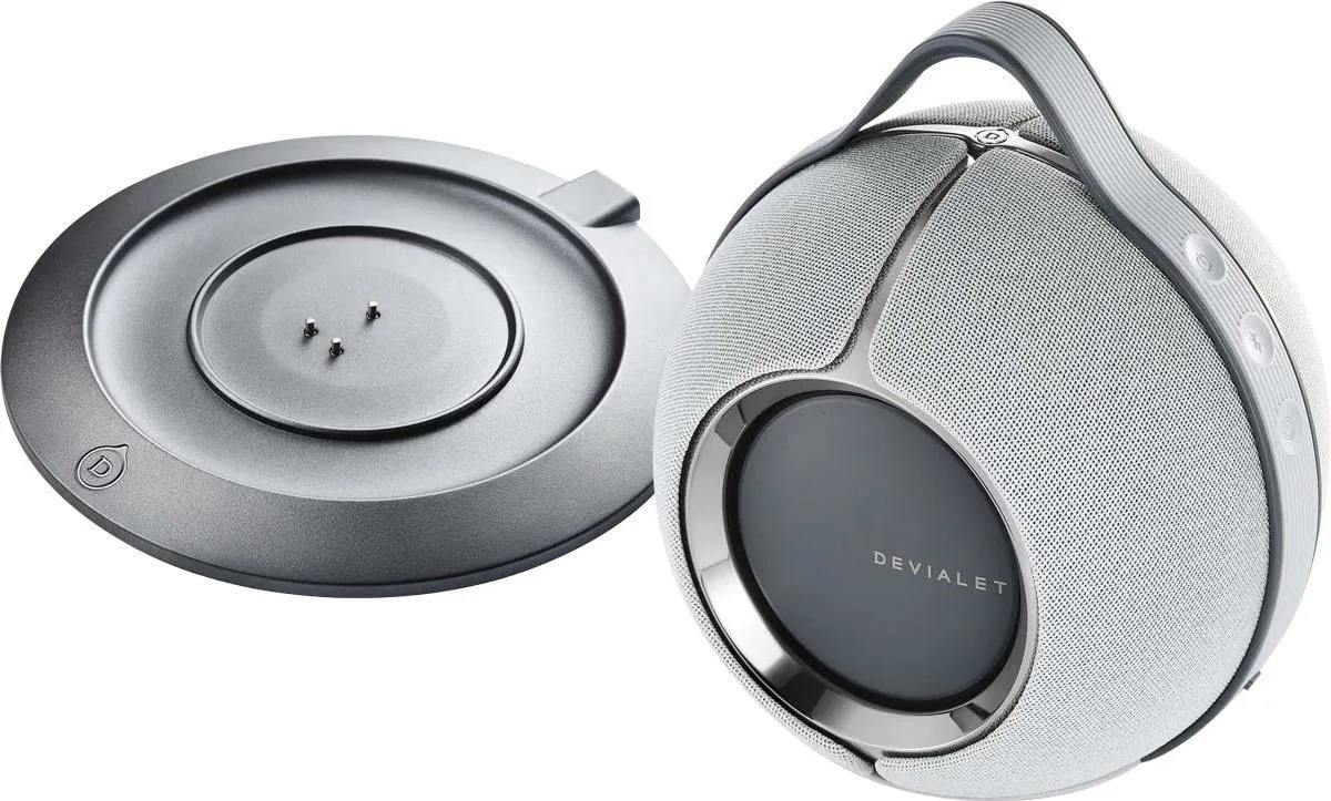 Devialet Mania 95 dB Gris clair   Charging station Enceintes Bluetooth portables
