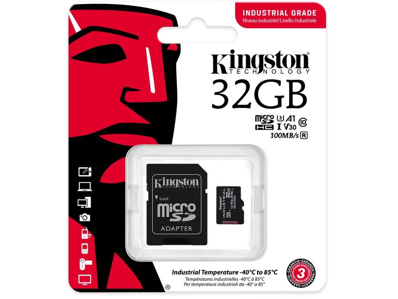 Kingston microSDHC-Karte Industrial UHS-I 32 GB Industrielle microSDHC-Speicherkarte mit 32 GB