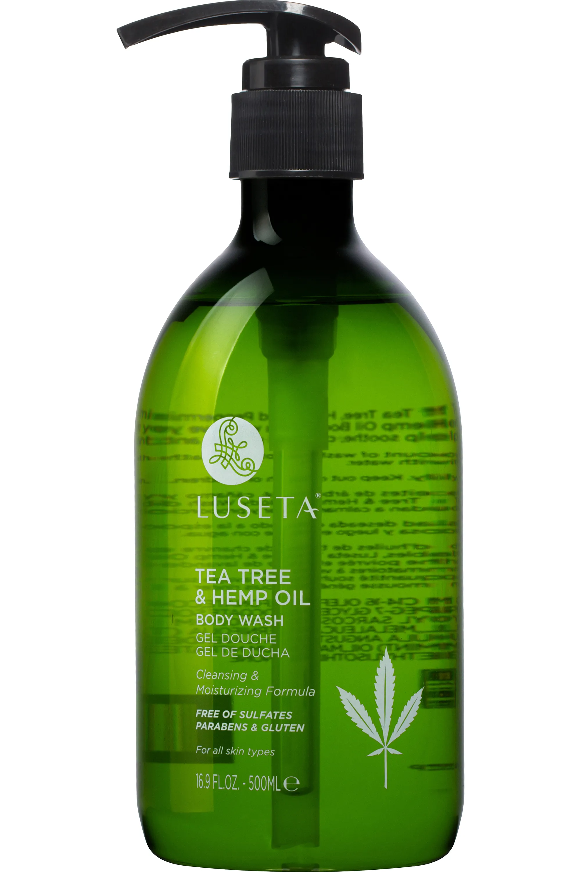 Luseta Gel douche à l’huile d’arbe à thé et au chanvre-500 ml
