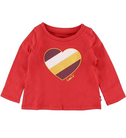 Levis Bluse - Super Rød m. Hjerte