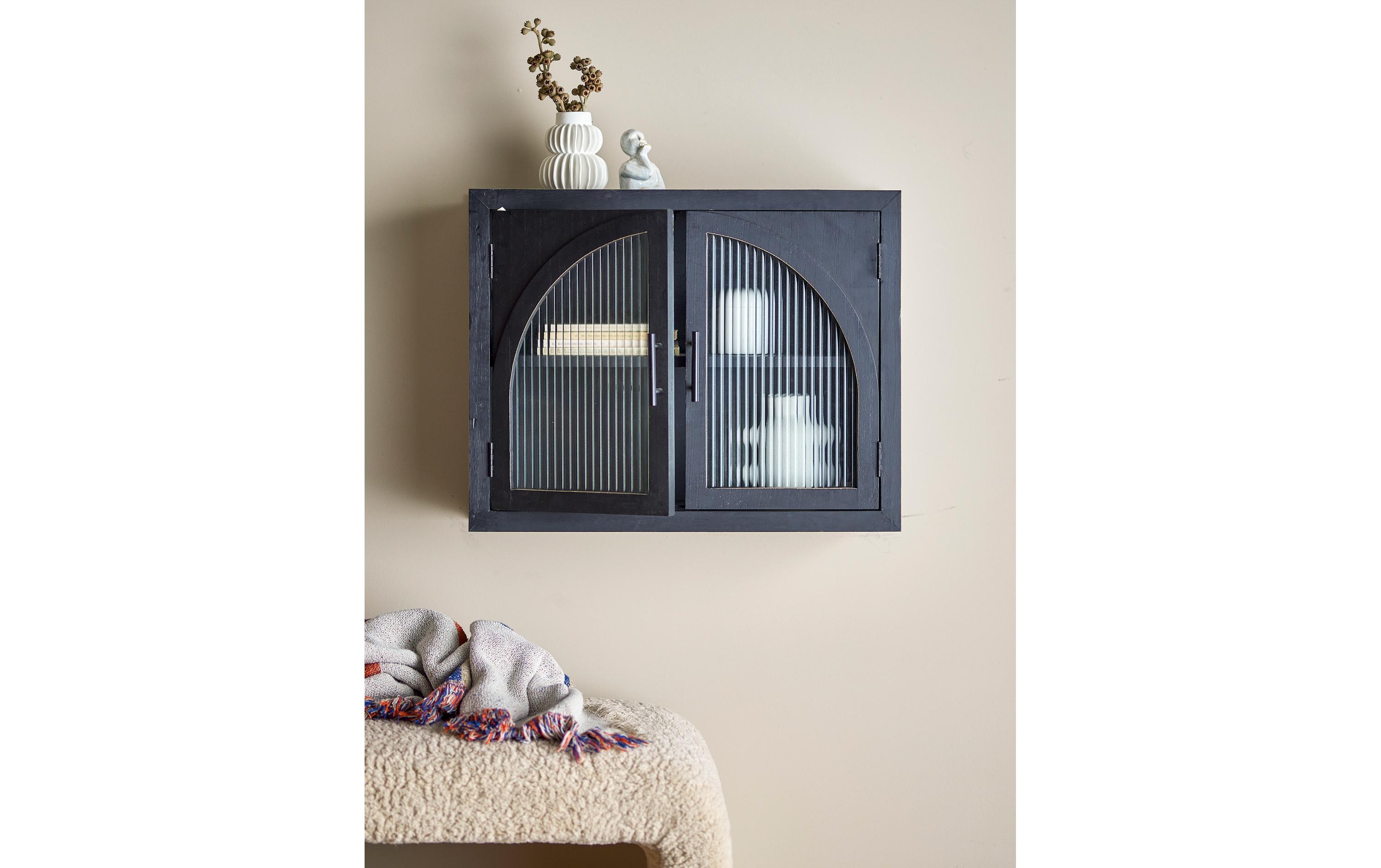 Wandregal Lario Schwarz<br>Urbaner Charme mit raffinierten Glasdetails