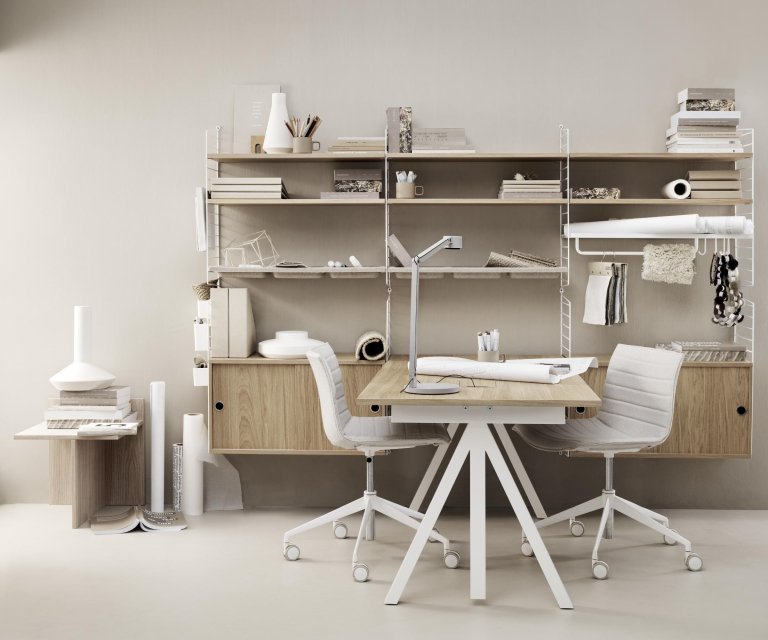 String Furniture Pocket wandkast wit/essen