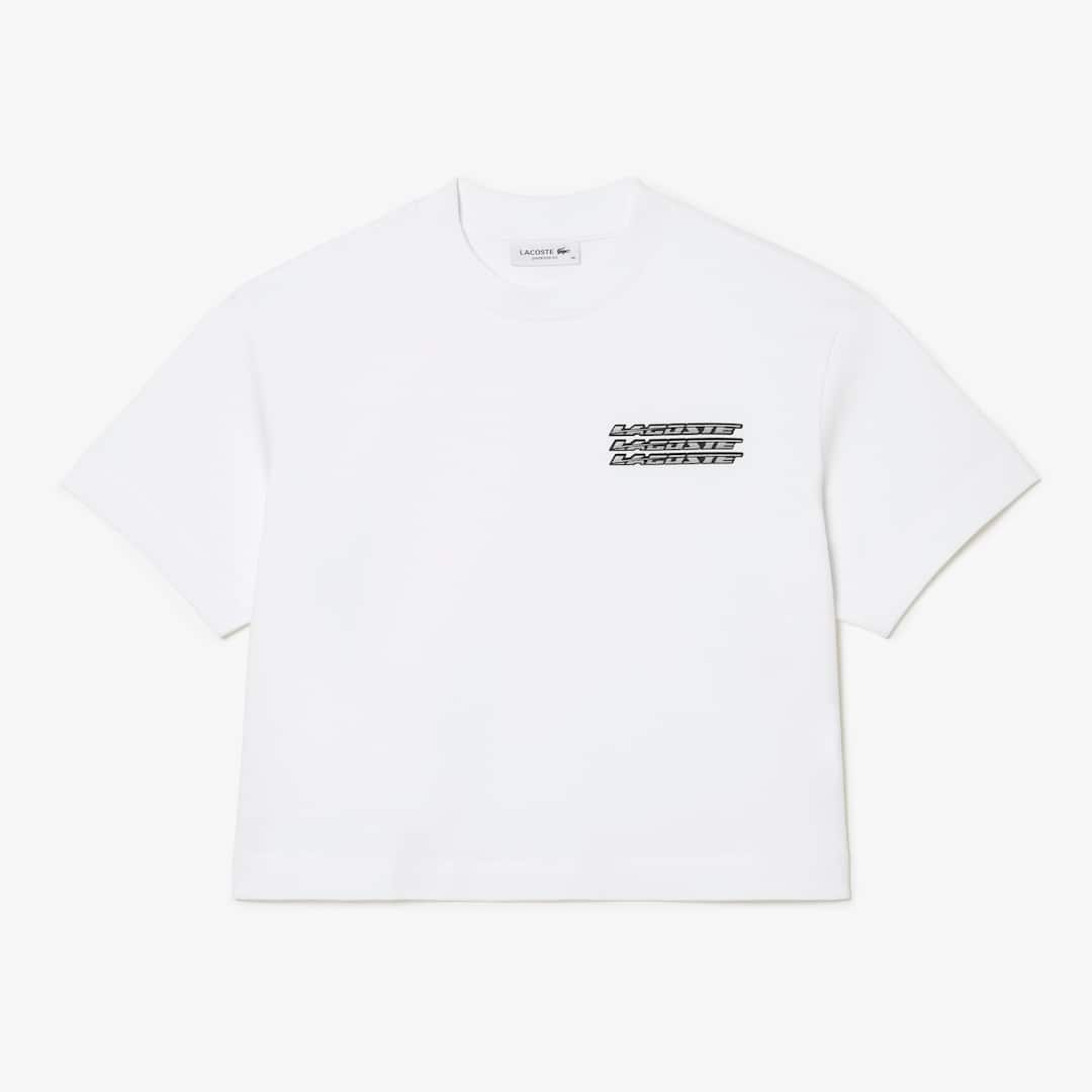 T-shirt femme Lacoste oversize fit en jersey de coton T-Shirts - Blanc - Lacoste - Femme