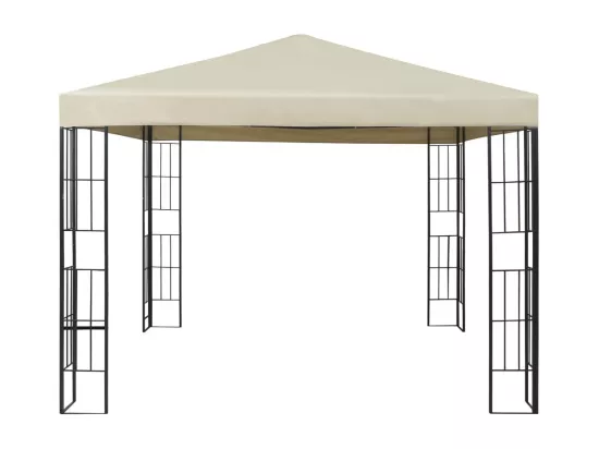 Tonnelle avec guirlande lumineuse à LED 3x3 m Crème