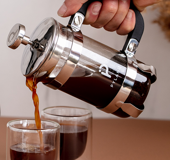 Cafetière à piston CALI 3 tasses (35cl) + 2 verres double paroi Mila 10 cl offerts - PYLANO