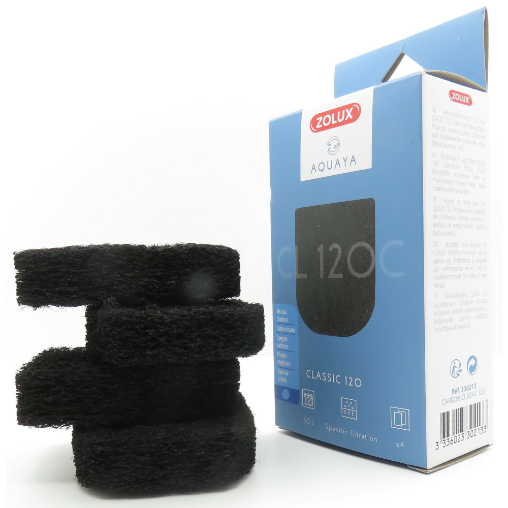 Mousse charbon cl 120 c pour pompe classic 120 pour aquarium.