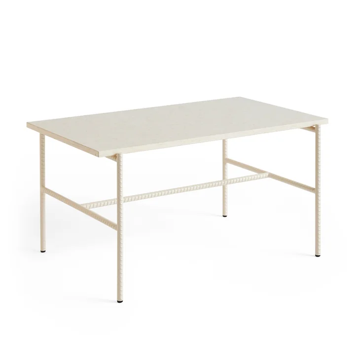 HAY - Rebar Beistelltisch rechteckig, Marmor beige / alabaster