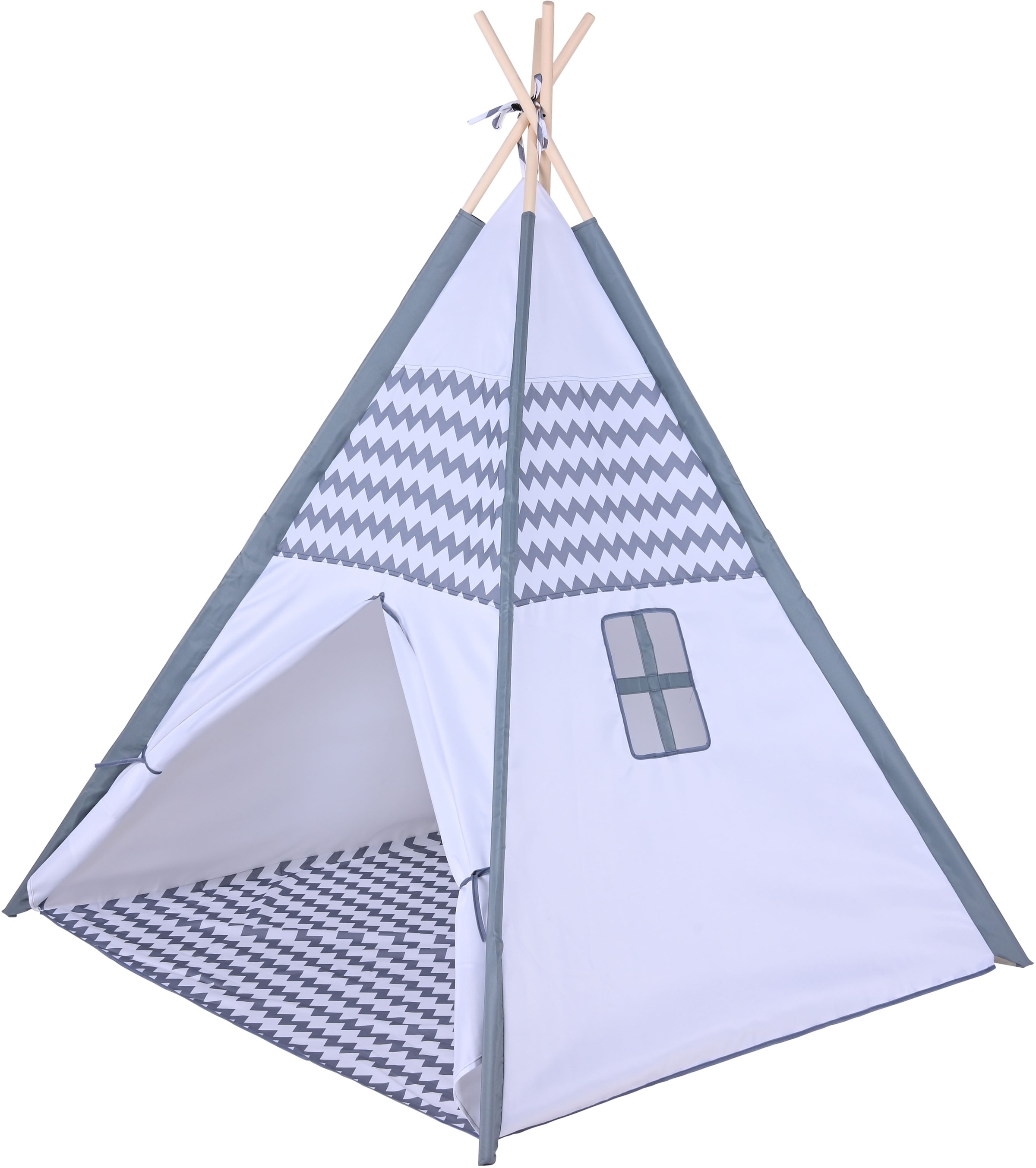 Knorrtoys® Spielzelt »Tipi Zickzack« mit Zeltstangen aus Holz