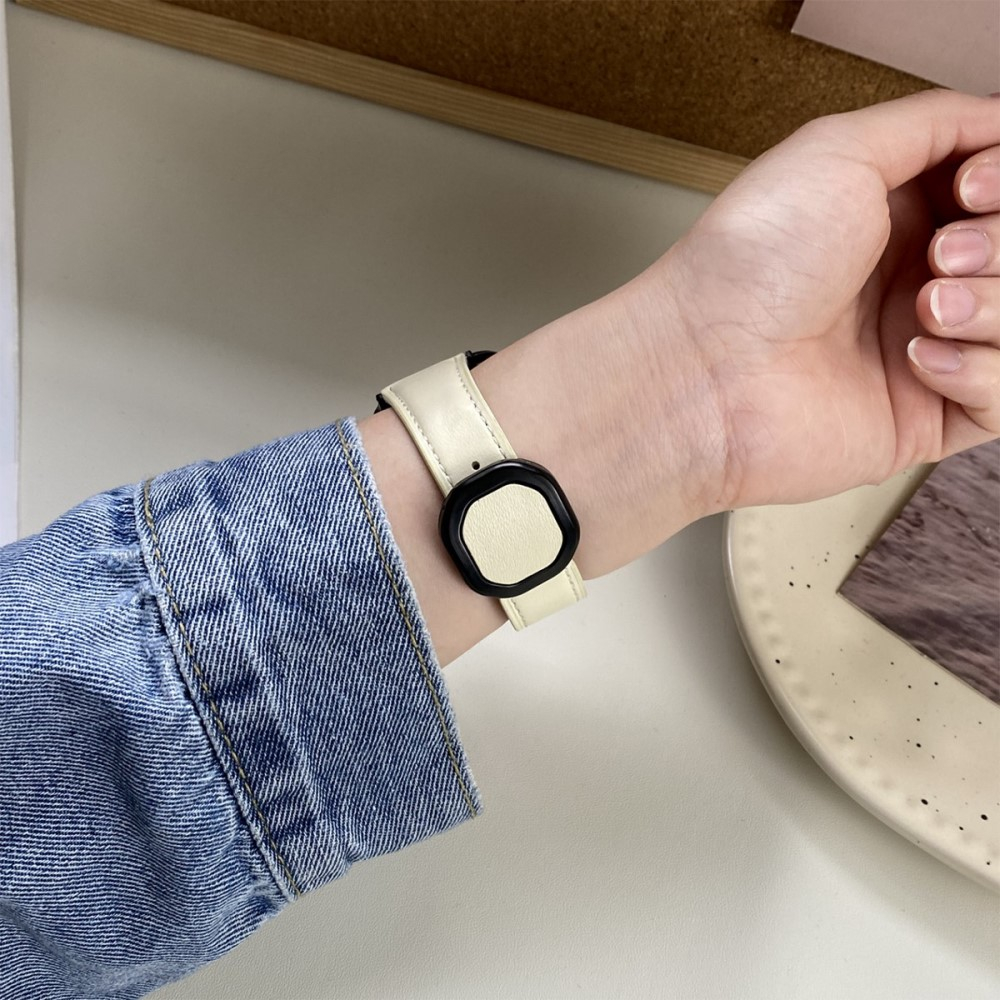 Apple Watch (49/46/45/44 mm) Echtleder Armband mit Magnet-Verschluss (Gelenkumfang: 170-220mm) - Beige / Braun